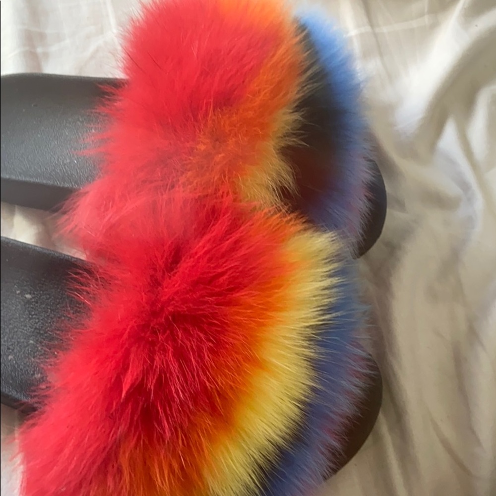 authentic mink fur slides